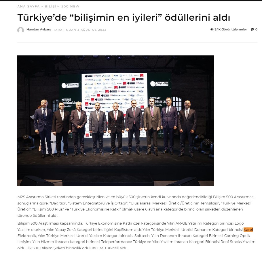 BT Haber - 03.08.2022 - Türkiye’de Bilişimin En İyileri Ödülleri