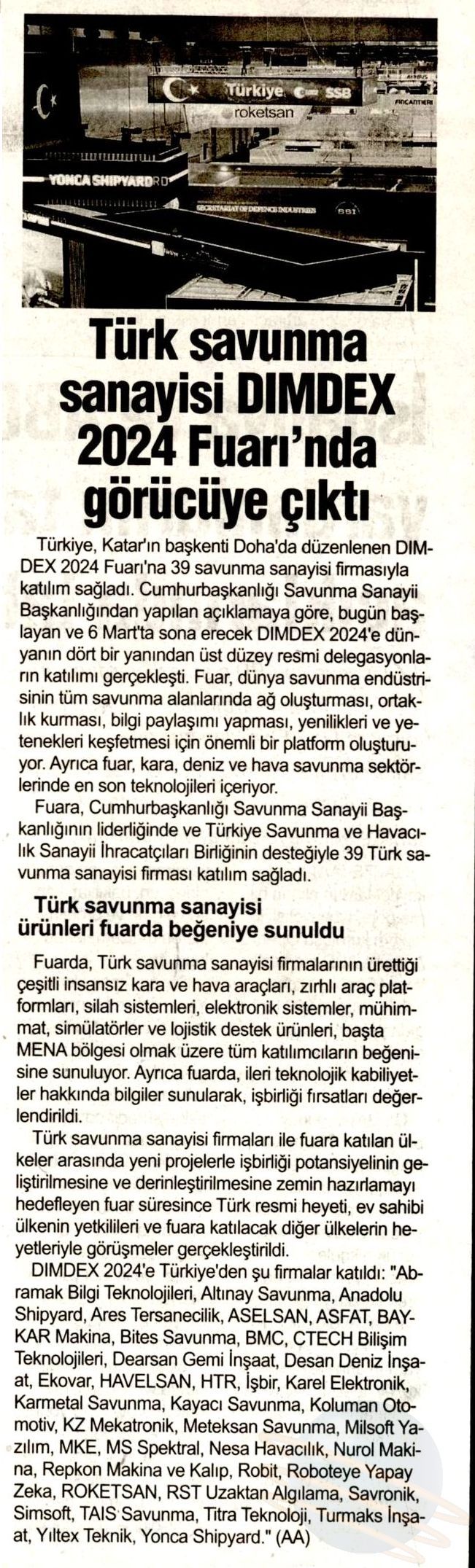Son An - 17.03.2024 - Türk Savunma Sanayisi DIMDEX 2024 Fuarında