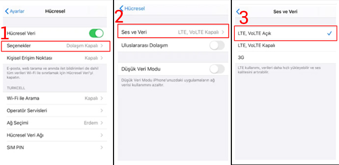 iPhone ve iOS Volte Açma – Kapatma Nasıl Yapılır