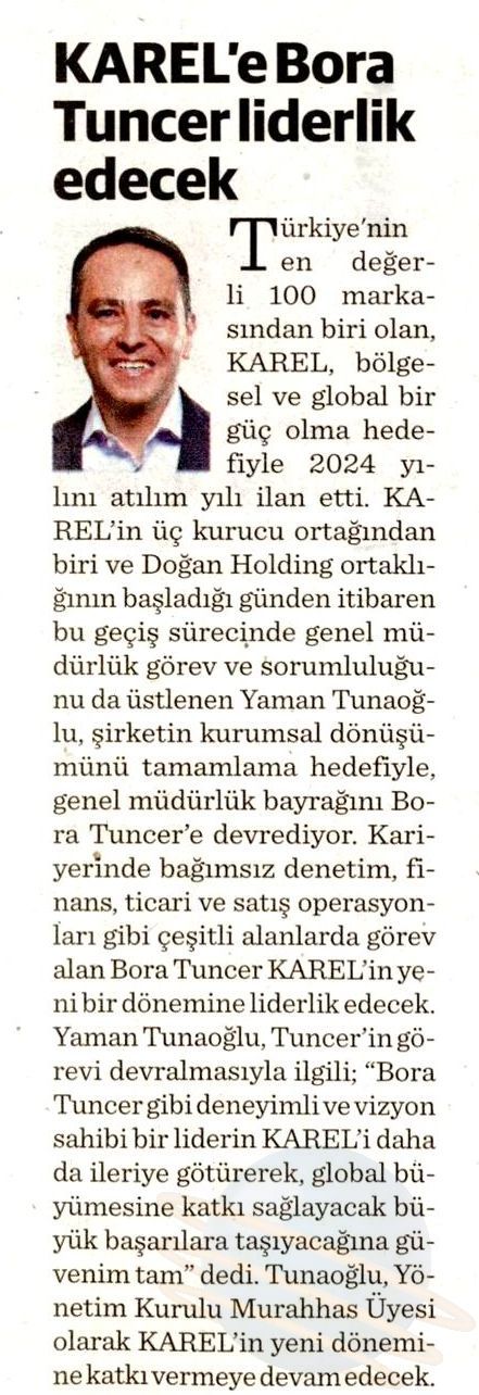 Dünya - 19.03.2024 - Karel'e Bora Tuncer Liderlik Edecek