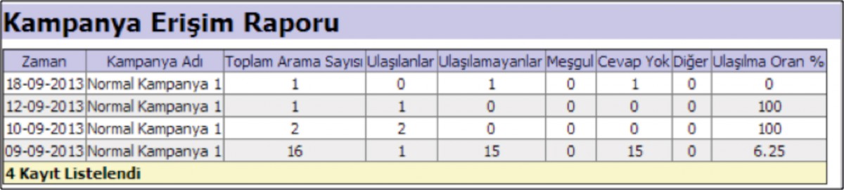 Kampanya Erişim Raporu