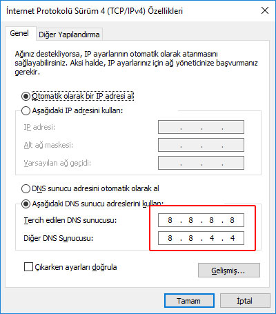 Dizüstü Bilgisayarımın DNS Sunucusunu Nasıl Değiştiririm?