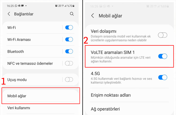 Samsung Volte Açma – Kapatma Nasıl Yapılır