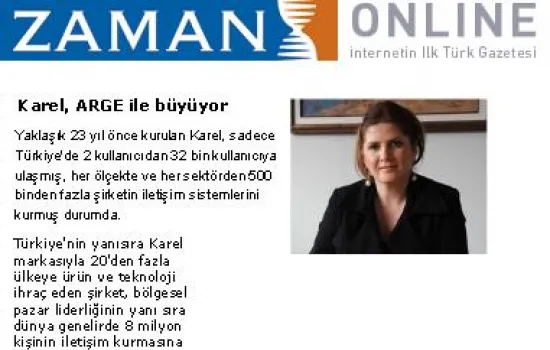 Zaman - 03.11.2009 - Karel ArGe ile büyüyor