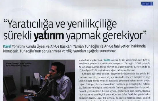 telecomtr - 01.06.2010 - Yaratıcılığa ve yenilikçiliğe sürekli yatırım yapmak gerekiyor