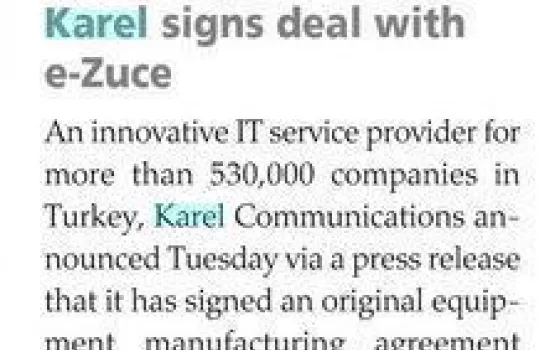 Hurriyet Daily News - 09.12.2010 - Karel signs deal with eZuce