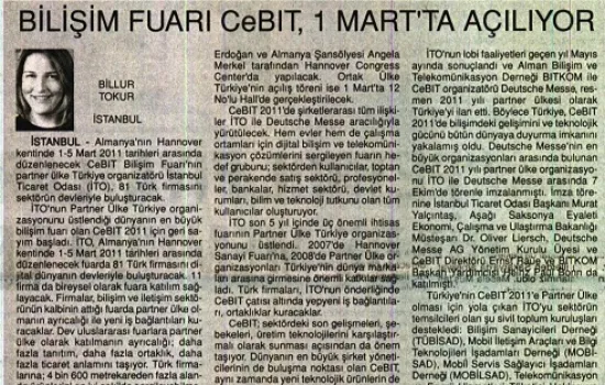 Vatan - 26.02.2011 - Bilişim fuarı CeBIT 1 Mart`ta açılıyor