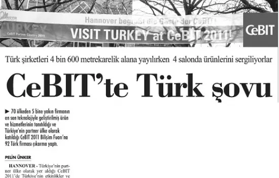 Cumhuriyet - 02.03.2011 - Cebit`te Türk şovu