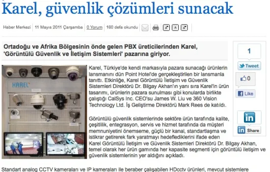 Bilgi Çağı - 11.05.2011 - Karel Güvenlik Çözümleri Sunacak