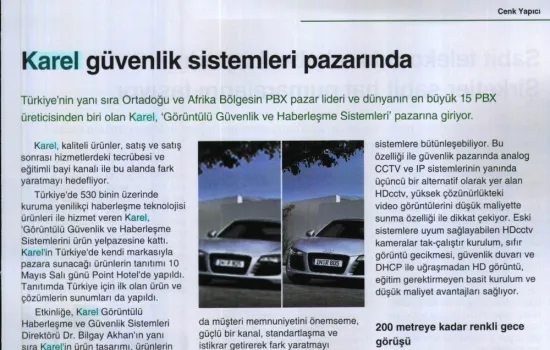 Telepati Telekom - 01.06.2011 - Karel Güvenlik Sistemleri Pazarında