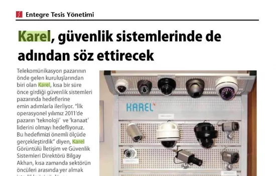Hizmetix - 01.09.2011 - Karel, güvenlik sistemlerinde de adından söz ettirecek