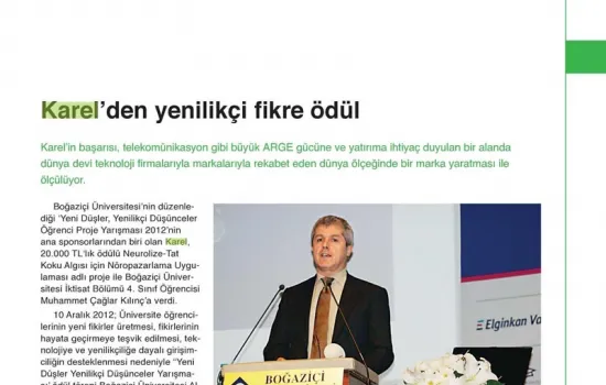Telepati Telekom - 21.02.2013 - Karel ' den yenilikçi fikre ödül