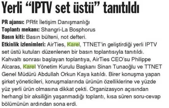 Marketing Türkiye - 01.02.2014 - YERLİ IPTV SET ÜSTÜ" TANITILDI