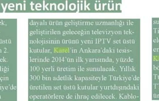 Hizmetix - 01.02.2014 - YÜZDE 100 YERLİ YENİ TEKNOLOJİK URUN 