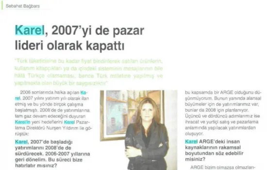 Telepati Telekom - 01.01.2008 - Karel, 2007'yi de pazar lideri olarak kapattı