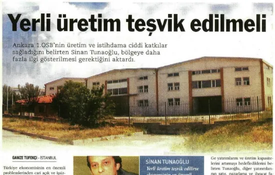 Referans - 27.02.2008 -Yerli üretim teşvik edilmeli