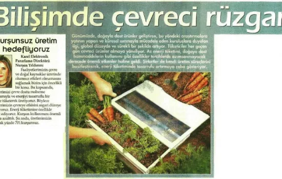 Hürriyet E-Yaşam - 28.03.2008 - Bilişimde çevreci rüzgar