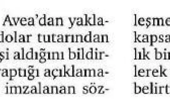Dünya - 07.05.2008 - Karel`e Avea`dan sipariş