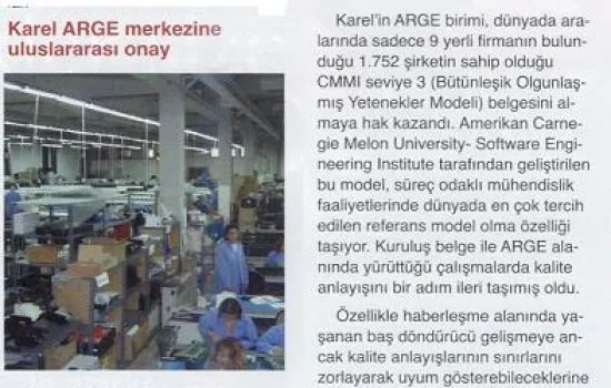 Aksiyon - 01.03.2008 - Karel ArGe merkezine uluslararası onay