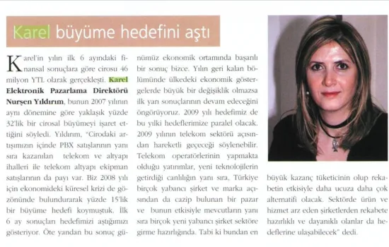 BT Haber - 23.09.2008 - Karel büyüme hedefini aştı
