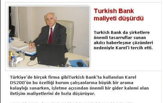 Internet Haber - 01.01.2009 - Turkish Bank, maliyeti düşürdü