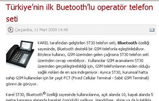 PCNet - 11.03.2009 - Türkiye`nin ilk Bluetooth`lu operatör telefon seti