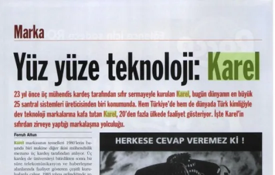 Marketing Türkiye - 01.06.2009 - Yüz yüze teknoloji. KAREL
