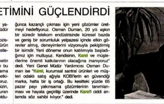 Vatan - 21.06.2009 - Karel üst yönetimini güçlendirdi