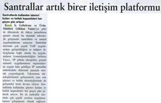 BT Haber - 01.07.2009 - Santrallar artık birer iletişim platformu