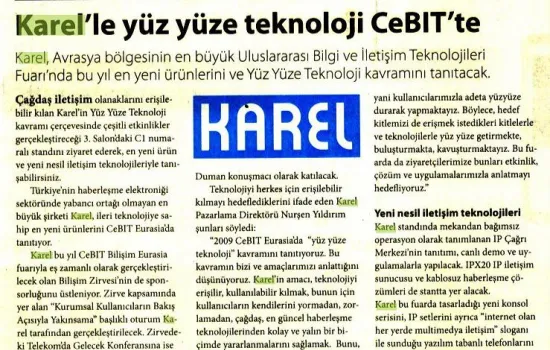 Akşam - 06.10.2009 - Karel`le yüz yüze teknoloji CeBIT`te