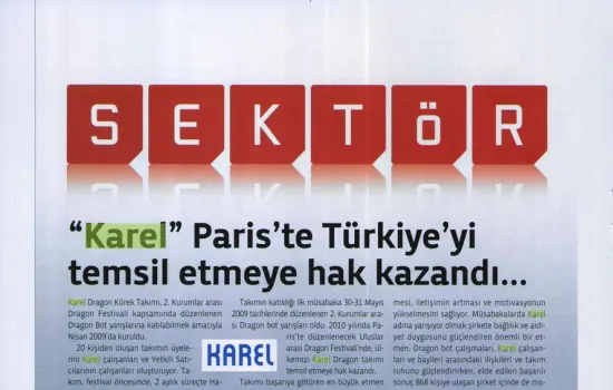 telecomtr - 01.10.2009 - Karel Paris`te Türkiye`yi temsil etmeye hak kazandı