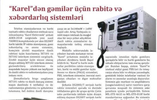 Azeri Defence - 01.11.2018 - Karel'den Gemiler İçin