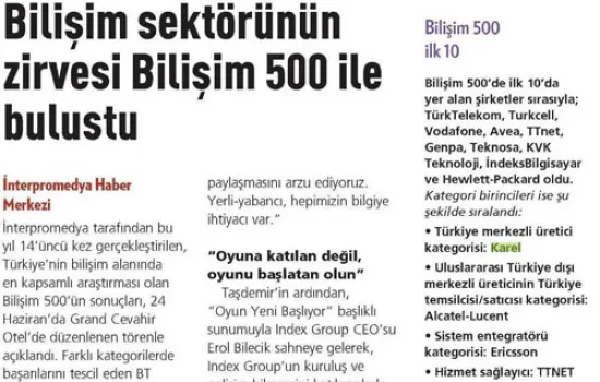 BT Haber - 02.07.2013 - Bilişim Sektörünün Zirvesi Bilişim 500 ile Buluştu