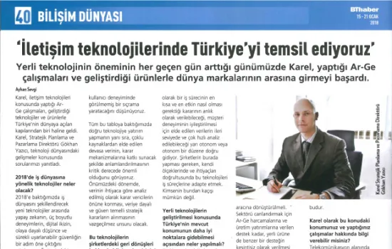 BT Haber - 15.01.2018 - İletişim Teknolojilerinde Türkiye'yi Temsil Ediyoruz