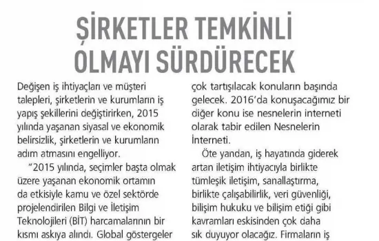 BT Haber - 04.01.2016 - YÖNETİM KADROLARI 2016 YILINA HAZIR