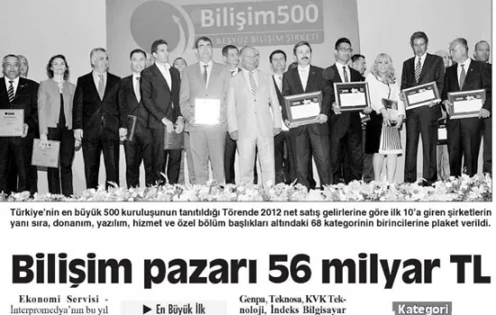 Cumhuriyet - 28.06.2013 - TÜRKİYE BİLİŞİM PAZARI 56 MİLYAR TL BÜYÜKLÜĞE ULAŞTI 