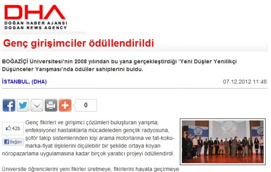 DHA - 07.12.12 - Genç Girişimciler Ödüllendirildi
