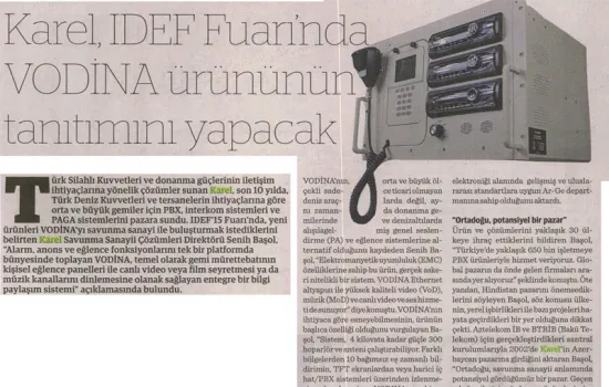 Dünya - 05.05.2015 - KAREL IDEF FUARINDA VODİNA ÜRÜNÜNÜN