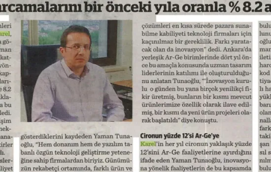 Dünya - 29.12.2014 - KAREL, ARGE HARCAMALARINI BİR ÖNCEKİ