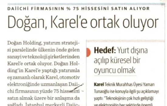 Dünya - 31.03.2022 - Doğan Karel'e Ortak Oluyor