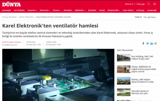 Dünya - 07.01.2021 - Karel'den Ventilatör Hamlesi