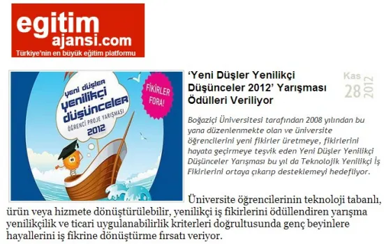 Eğitim Ajansı - 11.12.12 - Genç Girişimciler Ödüllendirildi