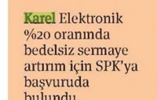 Ekonomi - 26.04.2013 - Karel Sermaye Arttırımı