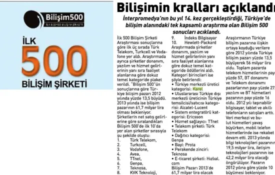 Ekspres Gazetesi - 27.06.2013 - BİLİŞİMİN KRALLARI AÇIKLANDI