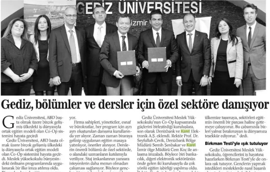 Ekspres Gazetesi - 16.07.2013 - Gediz, bölümler ve dersler için özel sektöre danışıyor