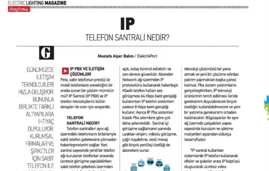 Electric Lighting Magazine - 01.03.2014 - IP Telefon Santralı