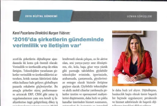 Fortune - 01.01.2016 - 2016'DA ŞİRKETLERİN GÜNDEMİNDE VERİMLİLİK 