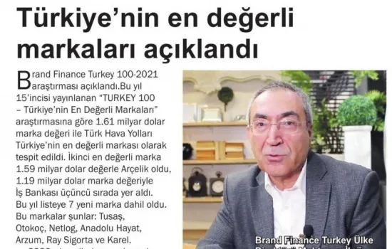 Global Sanayici Dergisi - 01.07.2021 - Türkiye'nin En Değerli Markaları