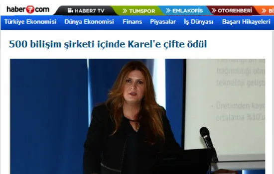 Haber7 - 03.07.2013 - 500 bilişim şirketi içinde Karel'e çifte ödül