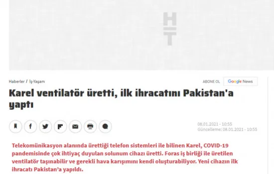 HaberTürk - 07.01.2021 - Karel Ventilatör Üretti